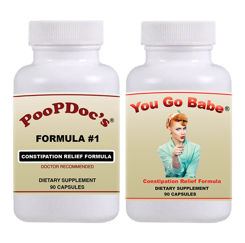 Combo 2 Pak Special - PoopDoc  + You Go Babe  (90caps ea.)  